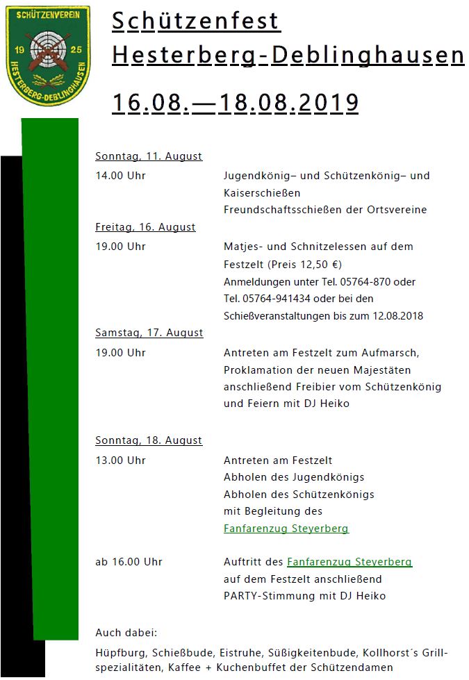 Plakat Schützenfest 2019